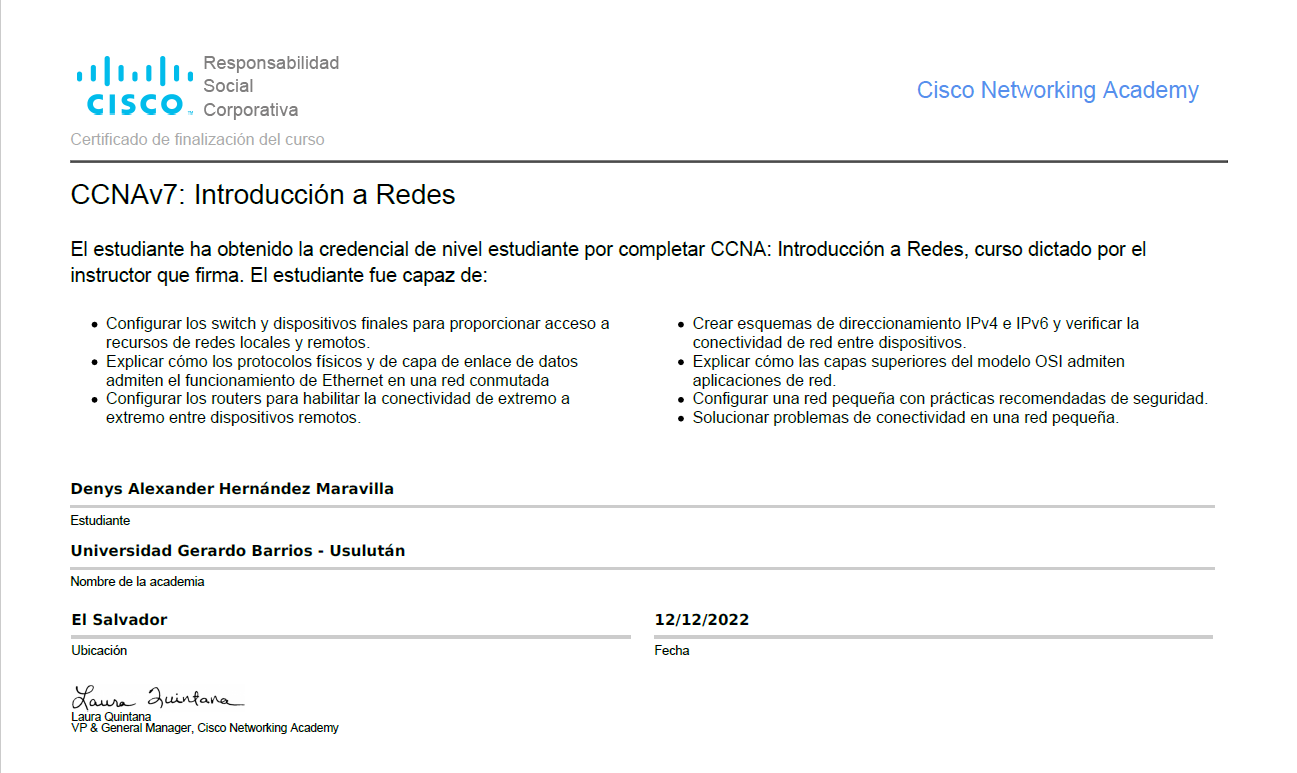 Certificado CCNA 1
